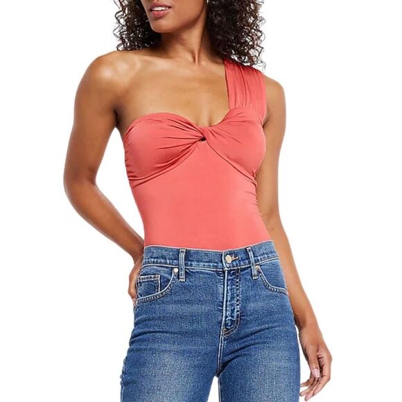 Body Contour Compression Silky One Shoulder Thong Bodysuit With Removable Cups - Picture 1 of 7